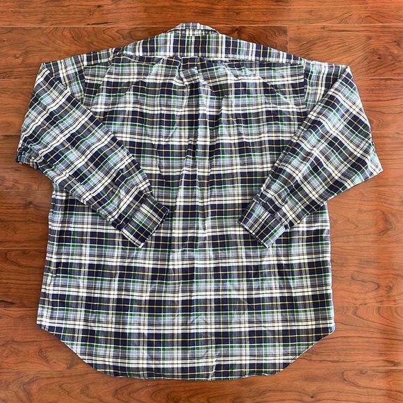 Ralph Lauren Blue and Green Plaid Casual Long Sleeve Button Down Shirt - Picture 8 of 8